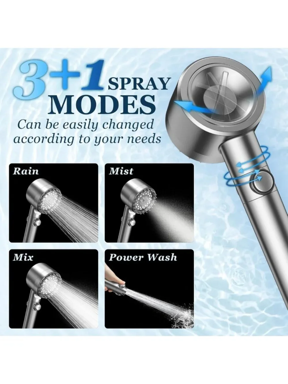 High Pressure Handheld Filtered Shower Head - Spa Quality Water Experience